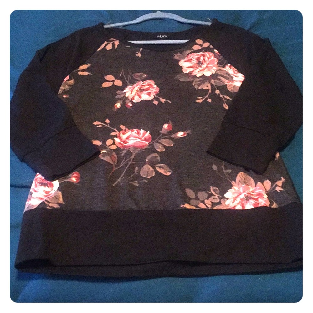 Black sweater with flowers